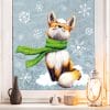 Fensterbild Weihnachten Winter Fuchs mit Schal und Schneeflocken Fensteraufkleber wiederverwendbar Auf dem Bild ist das Produkt: Fensterbild Weihnachten Winter Fuchs mit Schal und Schneeflocken Fensteraufkleber wiederverwendbar zum Preis von €13.90 abgebildet.