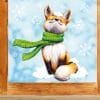 Fensterbild Weihnachten Winter Fuchs mit Schal und Schneeflocken Fensteraufkleber wiederverwendbar Auf dem Bild ist das Produkt: Fensterbild Weihnachten Winter Fuchs mit Schal und Schneeflocken Fensteraufkleber wiederverwendbar zum Preis von €13.90 abgebildet.