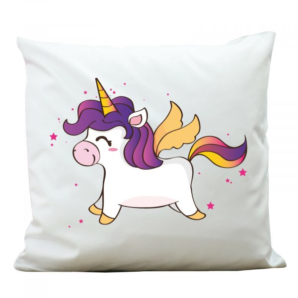 Auf dem Bild ist das Produkt: KP103 Wandtattoo-Loft® Deko Kissen Polyester Weiß Einhorn Unicorn Sterne zum Preis von €26.9 abgebildet.