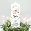 Auf dem Bild ist das Produkt: Taufkerze bedruckt Schmetterling Junge Mädchen personalisiert mit Namen Datum Taufspruch Geschenk Kerze zur Taufe zum Preis von €6.40 abgebildet.