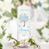 Auf dem Bild ist das Produkt: Taufkerze Blütenbaum für Mädchen oder Junge Baum mit Blüten Taufspruch Personalisierung zum Preis von €6.40 abgebildet.