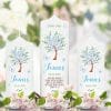 Auf dem Bild ist das Produkt: Taufkerze Blütenbaum für Mädchen oder Junge Baum mit Blüten Taufspruch Personalisierung zum Preis von €6.40 abgebildet.