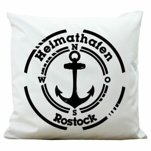 Auf dem Bild ist das Produkt: Deko Kissen Polyester Weiß Heimathafen Wunschstadt Anker zum Preis von €26.9 abgebildet.