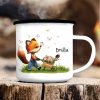 Emaille Campingbecher Fuchs personalisiert Wunschname Geschenk Ostern Geburtstag Auf dem Bild ist das Produkt: Emaille Campingbecher Fuchs personalisiert Wunschname Geschenk Ostern Geburtstag zum Preis von €18.9 abgebildet.