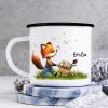 Emaille Campingbecher Fuchs personalisiert Wunschname Geschenk Ostern Geburtstag Auf dem Bild ist das Produkt: Emaille Campingbecher Fuchs personalisiert Wunschname Geschenk Ostern Geburtstag zum Preis von €18.9 abgebildet.