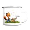 Emaille Campingbecher Fuchs personalisiert Wunschname Geschenk Ostern Geburtstag Auf dem Bild ist das Produkt: Emaille Campingbecher Fuchs personalisiert Wunschname Geschenk Ostern Geburtstag zum Preis von €18.9 abgebildet.