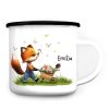 Emaille Campingbecher Fuchs personalisiert Wunschname Geschenk Ostern Geburtstag Auf dem Bild ist das Produkt: Emaille Campingbecher Fuchs personalisiert Wunschname Geschenk Ostern Geburtstag zum Preis von €18.9 abgebildet.