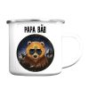 Auf dem Bild ist das Produkt: Emaille Campingbecher Papa Bär Geschenk zum Geburtstag Vatertag 300 ml weiß Vatertagsgeschenk zum Preis von €18.90 abgebildet.