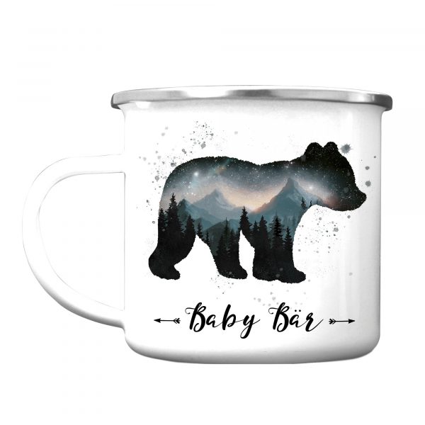 Auf dem Bild ist das Produkt: Emaille Campingbecher Papa Bär Mama Bär Baby Bär Geschenk zum Geburtstag Vatertag Muttertag zum Preis von €0 abgebildet.
