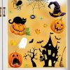 Auf dem Bild ist das Produkt: Fensterbild Halloween Katze Kürbisse Spinnennetz Fledermäuse Gruselhaus Fensterdeko Kinderzimmer Kind Fensterfolie Fensterdekoration zum Preis von €13.90 abgebildet.
