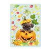 Auf dem Bild ist das Produkt: Fensterbild Herbst Herbstfrüchte Herbstblätter Kürbis mit Mops Hund Halloween bunt wiederverwendbare Fensteraufkleber Kinderzimmer Baby Kind zum Preis von €13.90 abgebildet.
