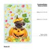 Auf dem Bild ist das Produkt: Fensterbild Herbst Herbstfrüchte Herbstblätter Kürbis mit Mops Hund Halloween bunt wiederverwendbare Fensteraufkleber Kinderzimmer Baby Kind zum Preis von €13.90 abgebildet.