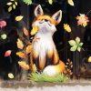 Fensterbild Herbst sitzender Fuchs mit Blättern herbstlicher Fensteraufkleber Fensterdeko Auf dem Bild ist das Produkt: Fensterbild Herbst sitzender Fuchs mit Blättern herbstlicher Fensteraufkleber Fensterdeko zum Preis von €13.90 abgebildet.