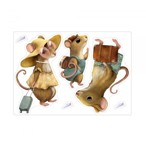 Auf dem Bild ist das Produkt: Fensterbild Maus Mäuse Mäusefamilie, wiederverwendbare Fensteraufkleber Kinderzimmer Baby Kind zum Preis von €14.9 abgebildet.