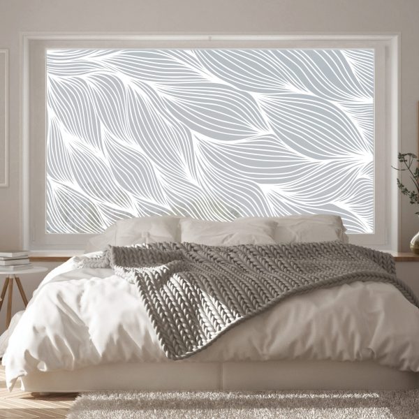 Auf dem Bild ist das Produkt: Sichtschutzfolie Fenster Küche Blätter Linien Fensterfolie Fensterdeko Milchglasfolie zum Preis von €24.9 abgebildet.