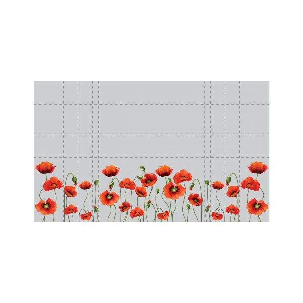 Auf dem Bild ist das Produkt: Sichtschutzfolie mit Mohnblumen Fensterfolie Fensterdeko Milchglasfolie zum Preis von €24.9 abgebildet.