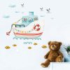 Auf dem Bild ist das Produkt: Wandtattoo Kinderzimmer Boot Schiff mit Tieren, Dekoration Babyzimmer zum Preis von €24.9 abgebildet.