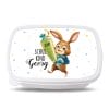 Auf dem Bild ist das Produkt: Personalisierte Brotdose Hase mit Schultüte anpassbar mit Namen kratz- und bruchsicher Geschenk Einschulung Schulanfang zum Preis von €19.9 abgebildet.