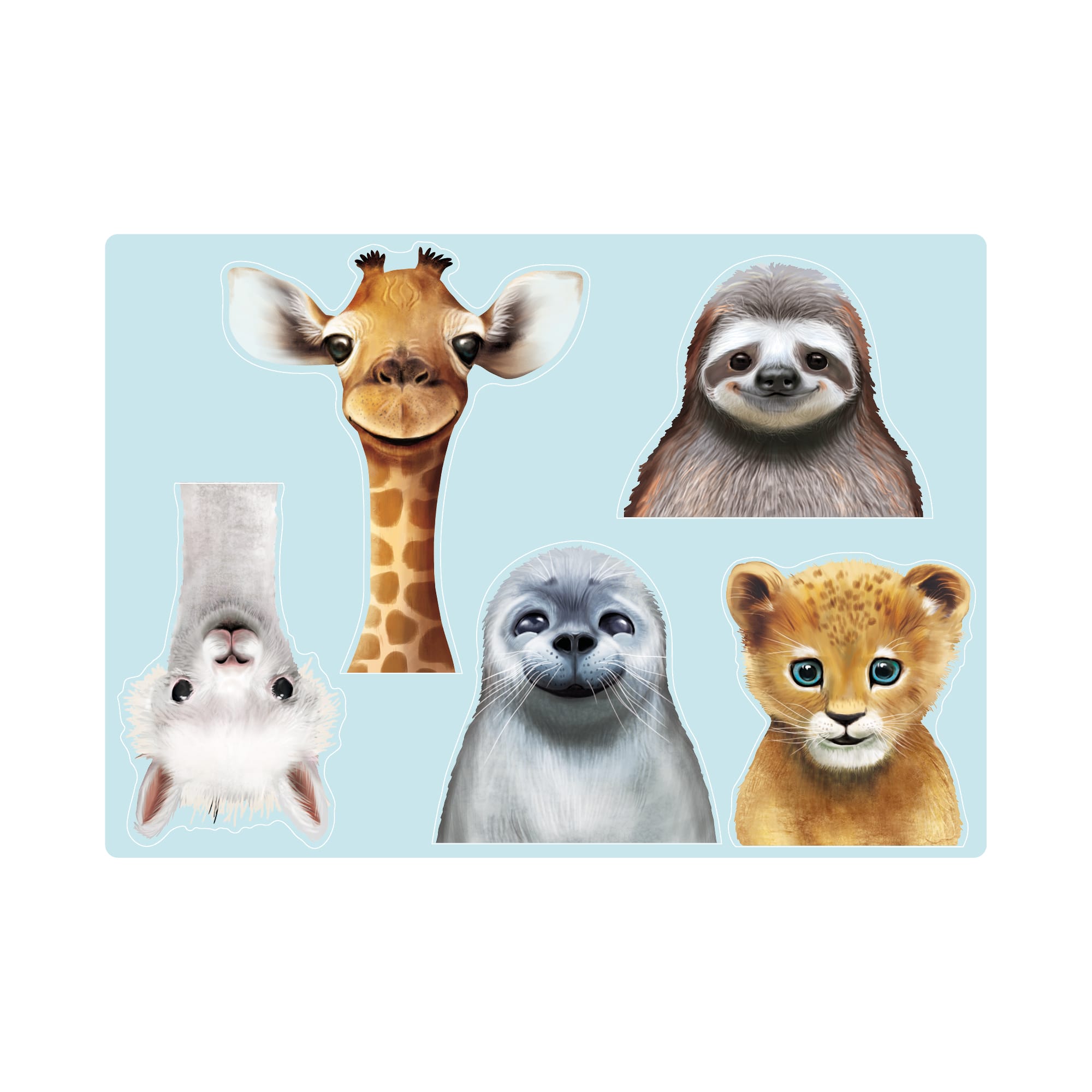 Auf dem Bild ist das Produkt: Fensterbild Frühling Ostern Tierköpfe Robbe Giraffe Faultier Alpaka Löwe Fensterdeko Kinderzimmer Kind, Osterdeko, Frühlingsdeko zum Preis von €13.9 abgebildet.