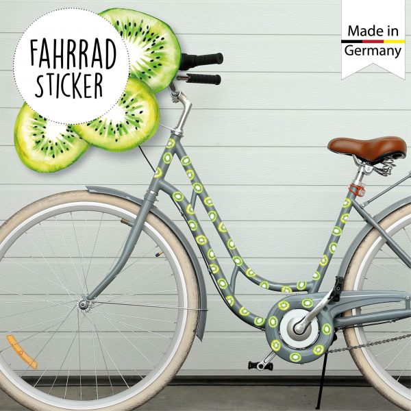 Auf dem Bild ist das Produkt: Fahrradaufkleber 30 Kiwi Obst Farbig Fahrrad Sticker Fahrraddesign Kinderfahrrad, Geschenk Geburtstag zum Preis von €12.90 abgebildet.