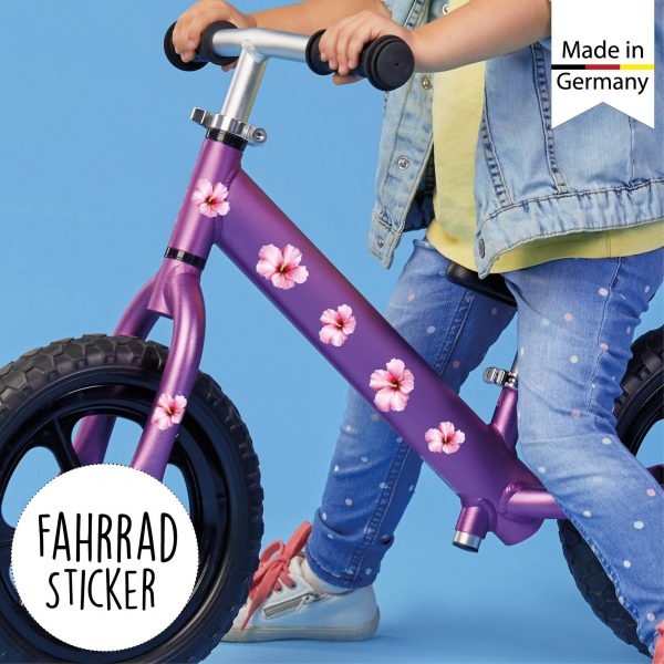 Auf dem Bild ist das Produkt: Fahrradaufkleber 35 Hibiskus Blüten Blumen Fahrrad Sticker Fahrraddesign zum Preis von €12.90 abgebildet.