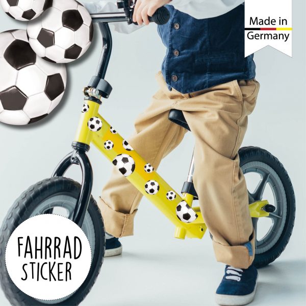 Auf dem Bild ist das Produkt: Fahrradaufkleber 38 Fußbälle Jungen Fahrrad Sticker Fahrraddesign zum Preis von €12.90 abgebildet.