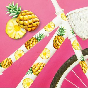 Auf dem Bild ist das Produkt: Fahrradaufkleber 39 Stk. Ananas Farbig Fahrrad Sticker Fahrraddesign Kinderfahrrad zum Preis von €16.90 abgebildet.