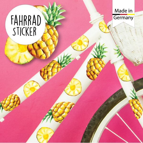 Auf dem Bild ist das Produkt: Fahrradaufkleber 39 Stk. Ananas Farbig Fahrrad Sticker Fahrraddesign Kinderfahrrad zum Preis von €16.90 abgebildet.