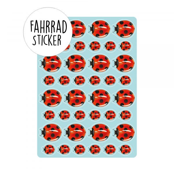 Auf dem Bild ist das Produkt: Fahrradaufkleber 40 Marienkäfer farbig Fahrrad Sticker Fahrraddesign Kinderfahrrad, Geschenk Geburtstag, Einschulung zum Preis von €12.90 abgebildet.
