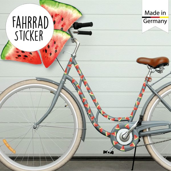Auf dem Bild ist das Produkt: Fahrradaufkleber 40 Wassermelone Farbig Fahrrad Sticker Fahrraddesign Kinderfahrrad, Geschenk Geburtstag zum Preis von €16.90 abgebildet.