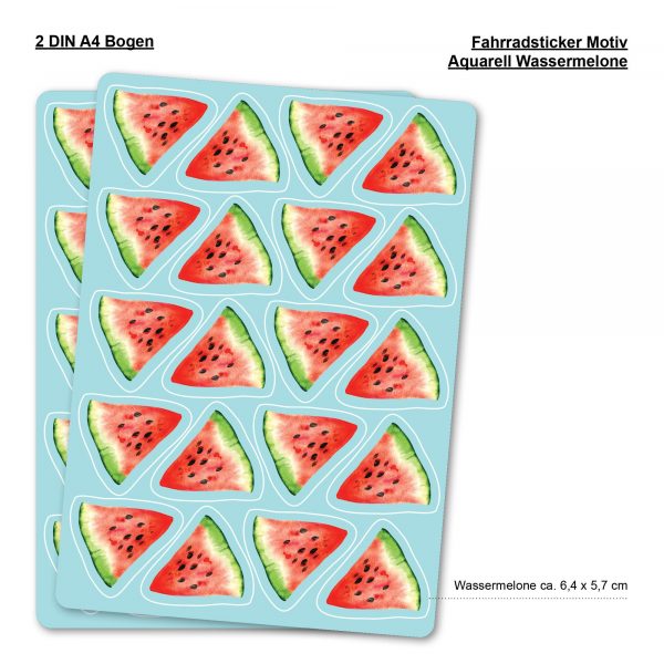 Auf dem Bild ist das Produkt: Fahrradaufkleber 40 Wassermelone Farbig Fahrrad Sticker Fahrraddesign Kinderfahrrad, Geschenk Geburtstag zum Preis von €16.90 abgebildet.