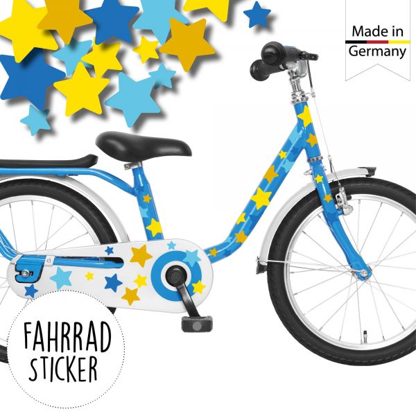 Auf dem Bild ist das Produkt: Fahrradaufkleber 54 Sterne farbig Fahrrad Sticker Fahrraddesign Kinderfahrrad, Einschulung zum Preis von €12.90 abgebildet.