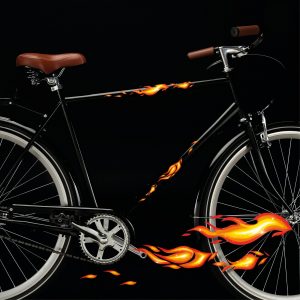 Auf dem Bild ist das Produkt: Fahrradaufkleber Flammen Feuer Fahrrad Sticker Fahrraddesign 22 Stück Sticker Geschenk zum Preis von €12.90 abgebildet.