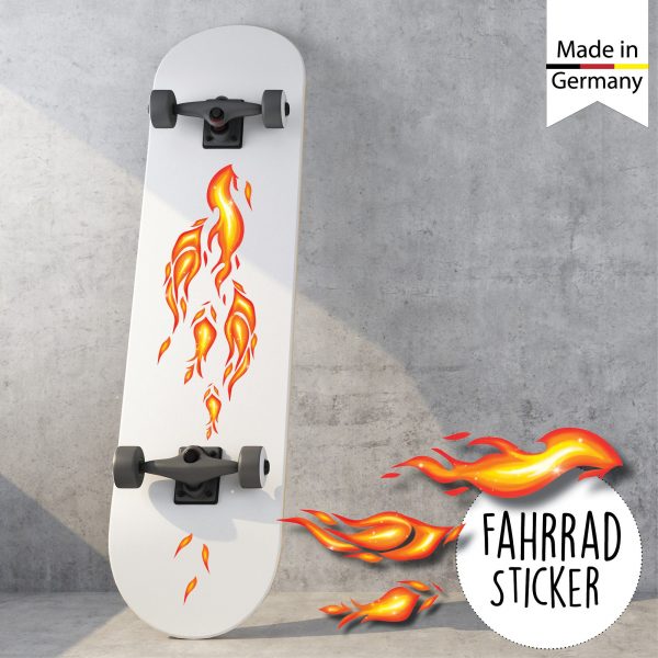 Auf dem Bild ist das Produkt: Fahrradaufkleber Flammen Feuer Fahrrad Sticker Fahrraddesign 22 Stück Sticker Geschenk zum Preis von €12.90 abgebildet.