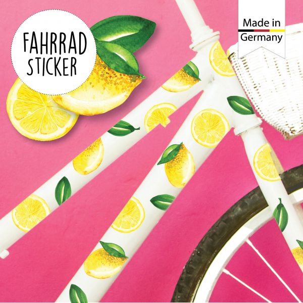 Auf dem Bild ist das Produkt: Fahrradaufkleber Zitrone Farbig Fahrrad 48 Sticker Fahrraddesign Kinderfahrrad, Geschenk zum Preis von €16.90 abgebildet.