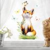 Auf dem Bild ist das Produkt: Fensterbild Frühling Fuchs Schmetterlinge Fensterdeko Kinderzimmer Fensterfolie zum Preis von €14.9 abgebildet.