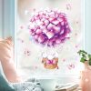 Auf dem Bild ist das Produkt: Fensterbild Frühling Heißluftballon rosa Hortensie mit Hasen Fensterdeko Kinderzimmer Kind Frühlingsdeko zum Preis von €14.9 abgebildet.