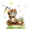 Auf dem Bild ist das Produkt: Fensterbild Frühling Katze Kätzchen mit Schmetterlingen Fensterdeko Kinderzimmer Kind, Frühlingsdeko, Osterdeko zum Preis von €13.9 abgebildet.