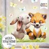 Fensterbild Frühling Ostern Wiederverwendbar Hase und Fuchs mit Schmetterlingen Fensterdeko Kinder, Frühlingsdeko, Osterdeko Kinderzimmer Auf dem Bild ist das Produkt: Fensterbild Frühling Ostern Wiederverwendbar Hase und Fuchs mit Schmetterlingen Fensterdeko Kinder, Frühlingsdeko, Osterdeko Kinderzimmer zum Preis von €14.9 abgebildet.