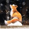Auf dem Bild ist das Produkt: Fensterbild Fuchs Profil Winter winterlicher Fensteraufkleber wiederverwendbare Fensterdeko Weihnachten Schneeflocken zum Preis von €13.90 abgebildet.
