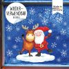 Auf dem Bild ist das Produkt: Fensterbild Weihnachten Winter Elch mit Weihnachtsmann und Schneeflocken Fensteraufkleber zum Preis von €14.9 abgebildet.