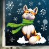 Fensterbild Weihnachten Winter Fuchs mit Schal und Schneeflocken Fensteraufkleber wiederverwendbar Auf dem Bild ist das Produkt: Fensterbild Weihnachten Winter Fuchs mit Schal und Schneeflocken Fensteraufkleber wiederverwendbar zum Preis von €13.90 abgebildet.