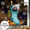 Fensterbild Weihnachten Winter Waschbär Socke Schneeflocken Kinderzimmer Fensterdeko wiederverwendbar Auf dem Bild ist das Produkt: Fensterbild Weihnachten Winter Waschbär Socke Schneeflocken Kinderzimmer Fensterdeko wiederverwendbar zum Preis von €13.90 abgebildet.