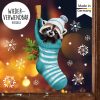 Fensterbild Weihnachten Winter Waschbär Socke Schneeflocken Kinderzimmer Fensterdeko wiederverwendbar Auf dem Bild ist das Produkt: Fensterbild Weihnachten Winter Waschbär Socke Schneeflocken Kinderzimmer Fensterdeko wiederverwendbar zum Preis von €13.90 abgebildet.
