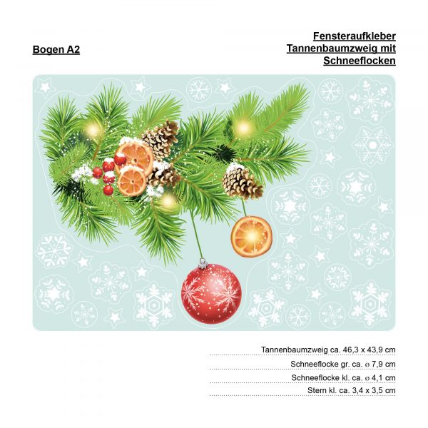 Auf dem Bild ist das Produkt: Fensterbild Weihnachten Winter Weihnachtszweig Tannen Kinderzimmer Fenster Weihnachtsdeko wiederverwendbar zum Preis von €13.90 abgebildet.