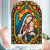 Fensterbild Winter Kirche Maria mit Kind wiederverwendbarer Fensteraufkleber Mosaik Weihnachten Auf dem Bild ist das Produkt: Fensterbild Winter Kirche Maria mit Kind wiederverwendbarer Fensteraufkleber Mosaik Weihnachten zum Preis von €9.90 abgebildet.