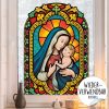 Fensterbild Winter Kirche Maria mit Kind wiederverwendbarer Fensteraufkleber Mosaik Weihnachten Auf dem Bild ist das Produkt: Fensterbild Winter Kirche Maria mit Kind wiederverwendbarer Fensteraufkleber Mosaik Weihnachten zum Preis von €9.90 abgebildet.