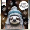 Auf dem Bild ist das Produkt: Fensterbilder Weihnachten Faultier Norweger Mütze Winter winterlicher Fensteraufkleber Fensterdeko Schneeflocken zum Preis von €13.90 abgebildet.