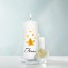 Auf dem Bild ist das Produkt: Trauerkerze goldene Sterne, personalisiert mit Namen und Trauerspruch zum Preis von €19.9 abgebildet.