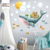 Wandtattoo Kinderzimmer bunt Wal Fische Taucher Dekoration Babyzimmer blau Mädchen Junge Auf dem Bild ist das Produkt: Wandtattoo Kinderzimmer bunt Wal Fische Taucher Dekoration Babyzimmer blau Mädchen Junge zum Preis von €29.9 abgebildet.